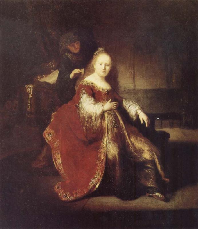 REMBRANDT Harmenszoon van Rijn Esther Preparing to Intercede with Abasuerus oil painting picture